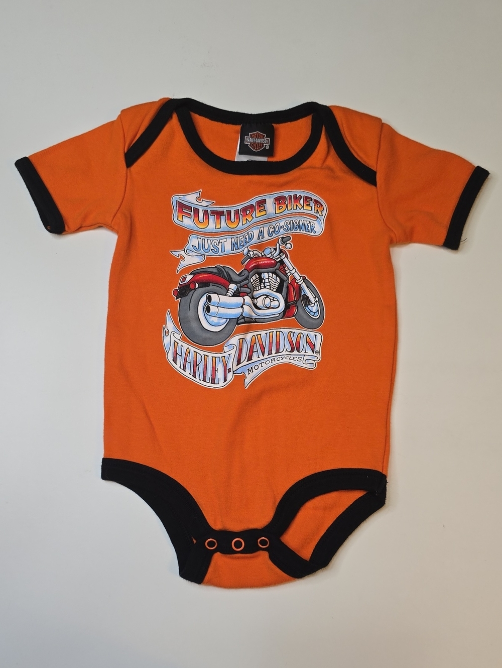 Harley-Davidson Orange and Black 'Future Biker' Bodysuit